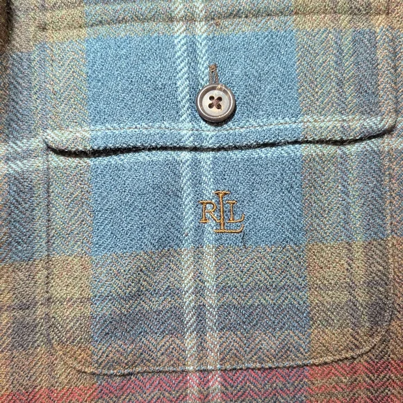 Vintage Style Lauren Ralph Lauren Wool Plaid Shirt Jacket Petite S - Picture 5 of 7
